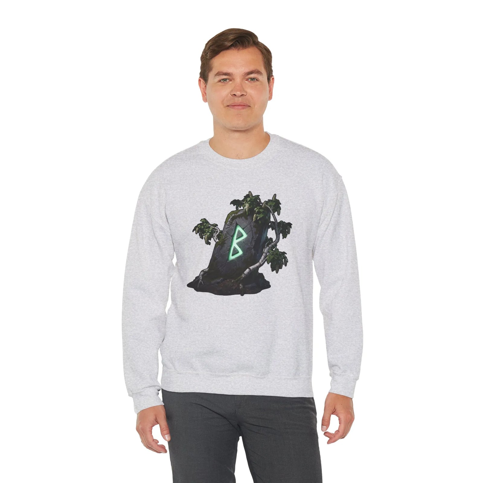 Berkana Rune Birch Tree Sweatshirt - Heavy Blend Crewneck - Unisex White