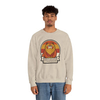 Retro Persian Cat Sunset Sweatshirt - Heavy Blend Cotton Blend Crewneck - Unisex White