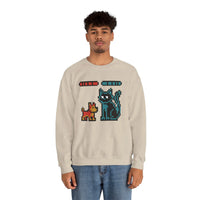 Pixel Gaming Dogs Boss Fight Sweatshirt - Heavy Blend Fleece Crewneck - Unisex White