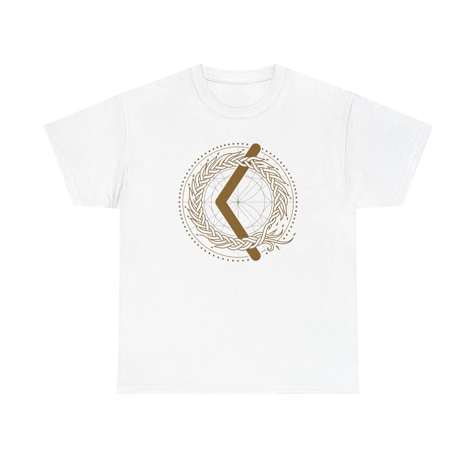 Kenaz Rune Creative Fire T-Shirt - Heavyweight Cotton Tee - Unisex White