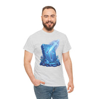 Tiwaz Tyr Sky Sword Graphic T-Shirt - Heavy Cotton Classic Fit Tee - Unisex White