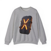 Gebo Rune Stone Graphic Sweatshirt - Medium Heavy Fleece Crewneck - Unisex White
