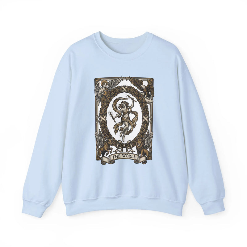 The World Tarot Card Sweatshirt - Heavy Blend Fleece Crewneck - Unisex White