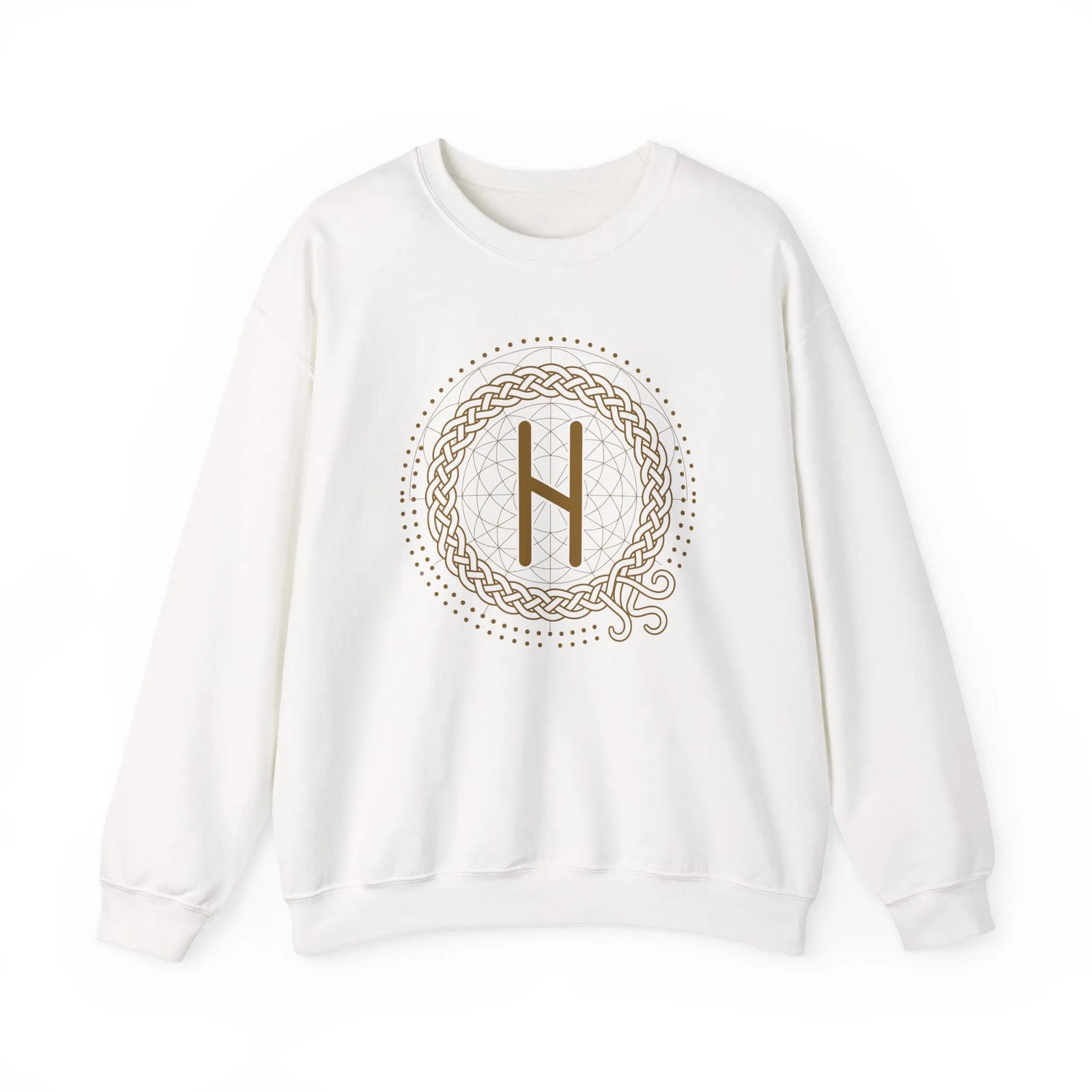 Hagalaz Rune Crushing Change Sweatshirt - Heavy Blend Cotton Poly Crewneck - Unisex White