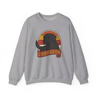 Labrador Retro 70s Sunset Sweatshirt - Heavy Blend Fleece Crewneck - Unisex White