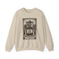 The Emperor Tarot Card Sweatshirt - Soft Durable Fleece Crewneck - Unisex White