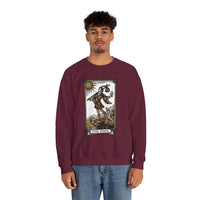 The Fool Tarot Card Graphic Sweatshirt - Heavy Blend Crewneck Fleece - Unisex White