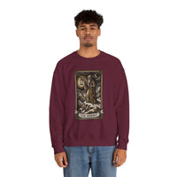 The Hermit Tarot Card Sweatshirt - Heavy Blend Crewneck Fleece - Unisex Off White