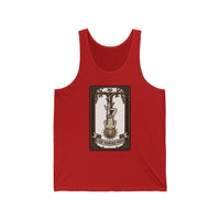 The Hanged Man Tarot Card Tank Top - Lightweight Combed Cotton Jersey - Unisex White