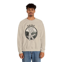 Raido Rune Journey Sweatshirt - Heavy Blend Classic Fit Crewneck - Unisex White