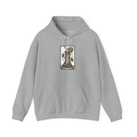 The Tower Tarot Card Hoodie - Heavy Blend Fleece Pullover - Unisex White