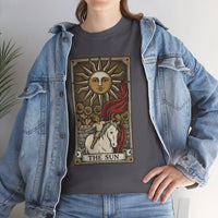 Tarot The Sun Card T-Shirt - Medium Weight 100% Cotton Tee - Unisex White