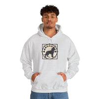 Howl Sacred Geometry Spirit Dogs Hoodie - Soft Cotton Blend Pullover - Unisex White