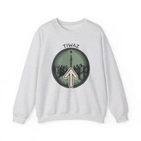 Tiwaz Rune Justice Judgment Sweatshirt - Heavy Blend Fleece Crewneck - Unisex Ash Gray