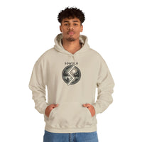 Sowulo Rune Sun Guidance Hoodie - Heavyweight Cotton Blend Pullover - Unisex White
