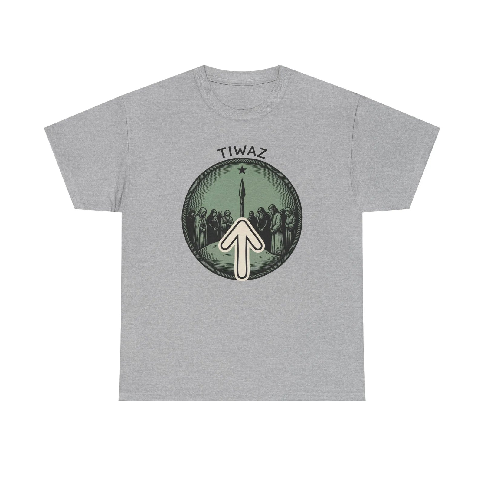 Tiwaz Rune Graphic T-Shirt - Heavy Cotton Classic Fit Tee - Unisex White