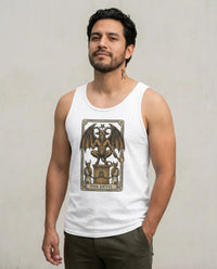 The Devil Tarot Card Tank Top - Lightweight Ring-Spun Cotton Tank - Unisex White
