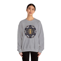 Metatron's Hound Sacred Geometry Sweatshirt - Heavy Blend Cotton-Poly Crewneck - Unisex White