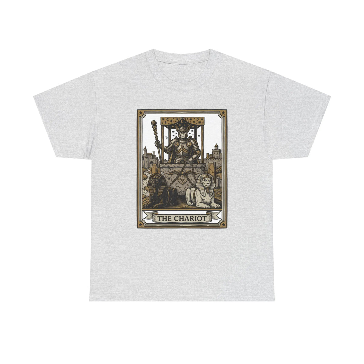 The Chariot Tarot Card T-Shirt - Heavy Cotton Classic Fit Tee - Unisex White