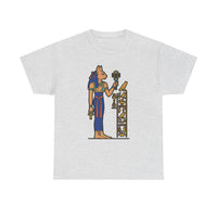 Bastet Sphynx Egyptian Pharaoh Cat T-Shirt - Heavy Cotton Classic Fit Tee - Unisex White