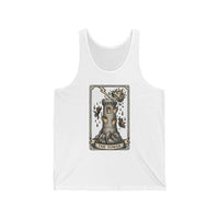 The Tower Tarot Card Tank Top - Lightweight Airlume Cotton Jersey - Unisex Athletic Heather
