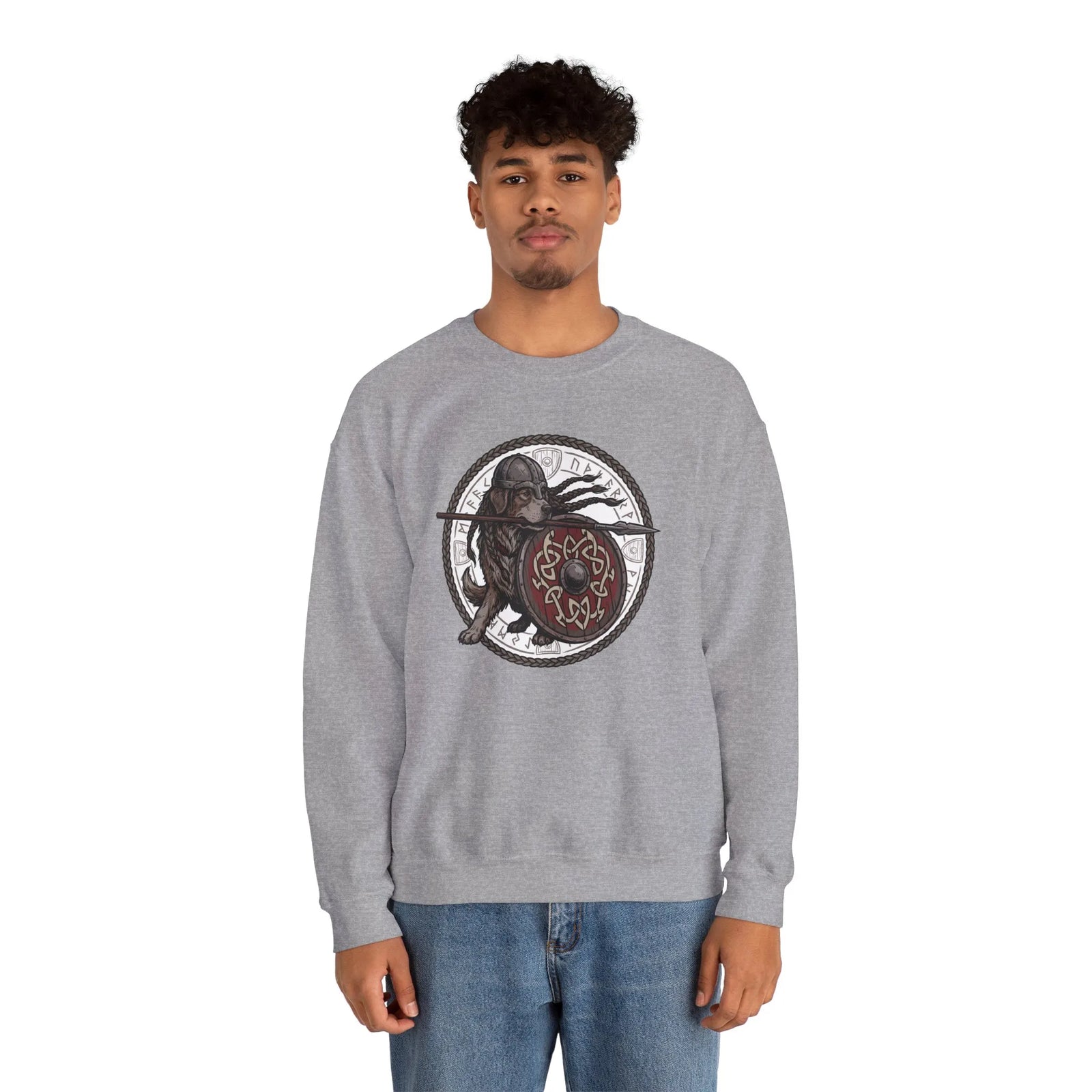 Shieldmaiden Viking Berserker Dogs Sweatshirt - Heavyweight Fleece Crewneck - Unisex White