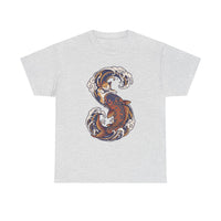 Koi Rider Ukiyo-e Samurai Cat T-Shirt - Heavy Cotton Classic Fit Tee - Unisex White