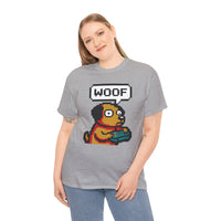 8-Bit Pixel Gaming Dog T-Shirt - Heavy Cotton Classic Fit Tee - Unisex White