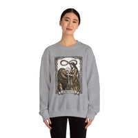Strength Tarot Card Sweatshirt - Heavy Blend Crewneck Fleece - Unisex White