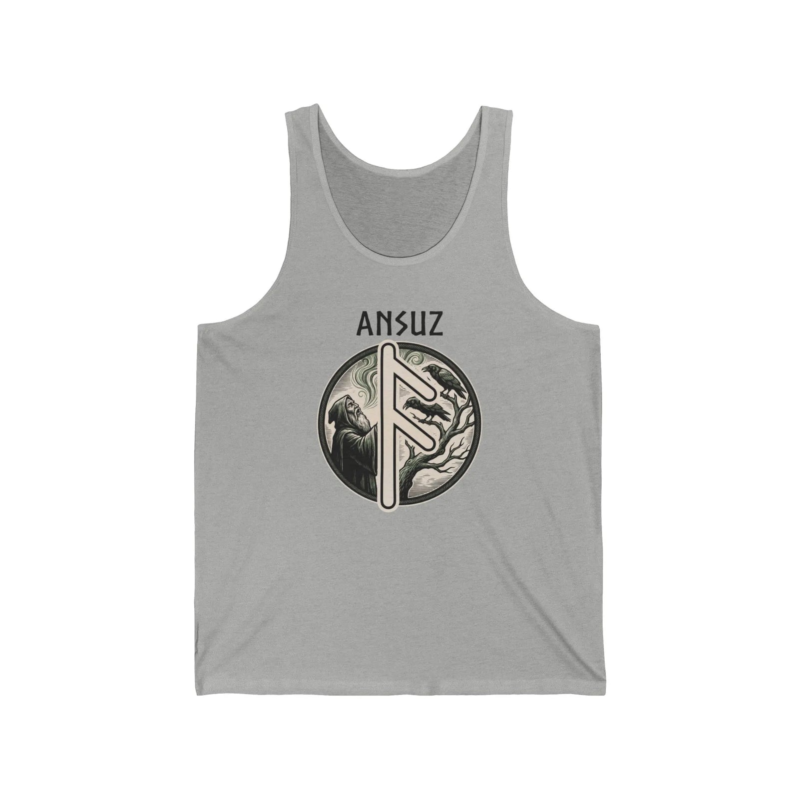 Ansuz Rune Divine Speech Tank Top - Lightweight Cotton Retail Fit Jersey - Unisex White