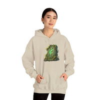 Fehu Rune Norse Symbol Hoodie - Soft Cotton Blend Pullover - Unisex Off White