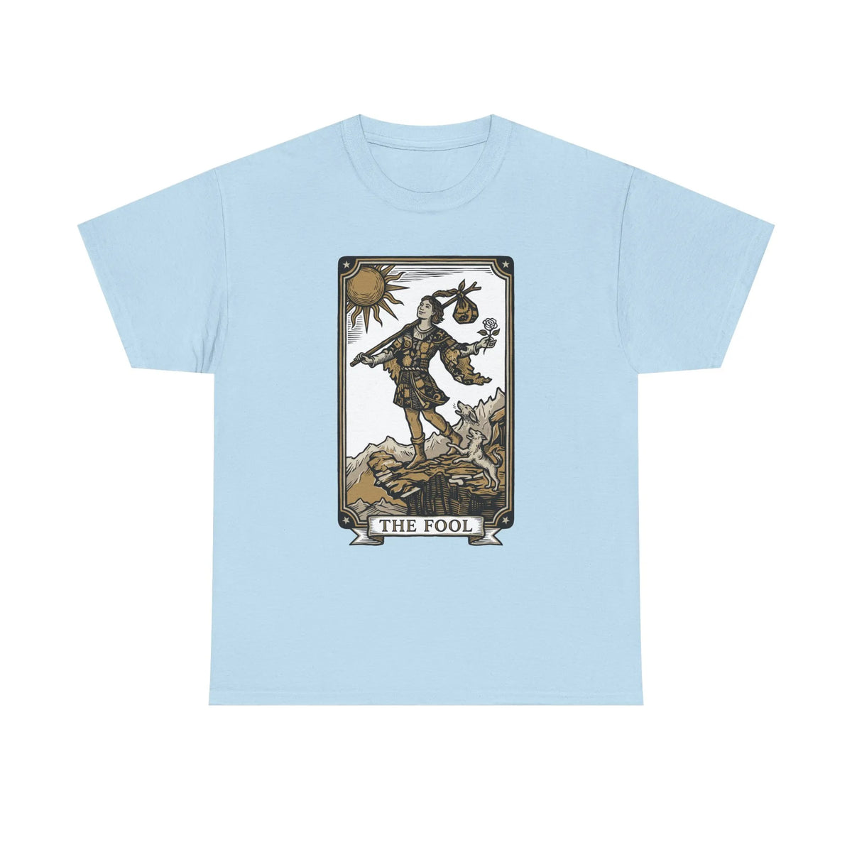 The Fool Tarot Card Graphic T-Shirt - Heavy Cotton Classic Fit Tee - Unisex White