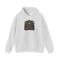 Viking Berserker Cat Graphic Hoodie - Cozy Heavy Blend Fleece Pullover - Unisex Sport Grey