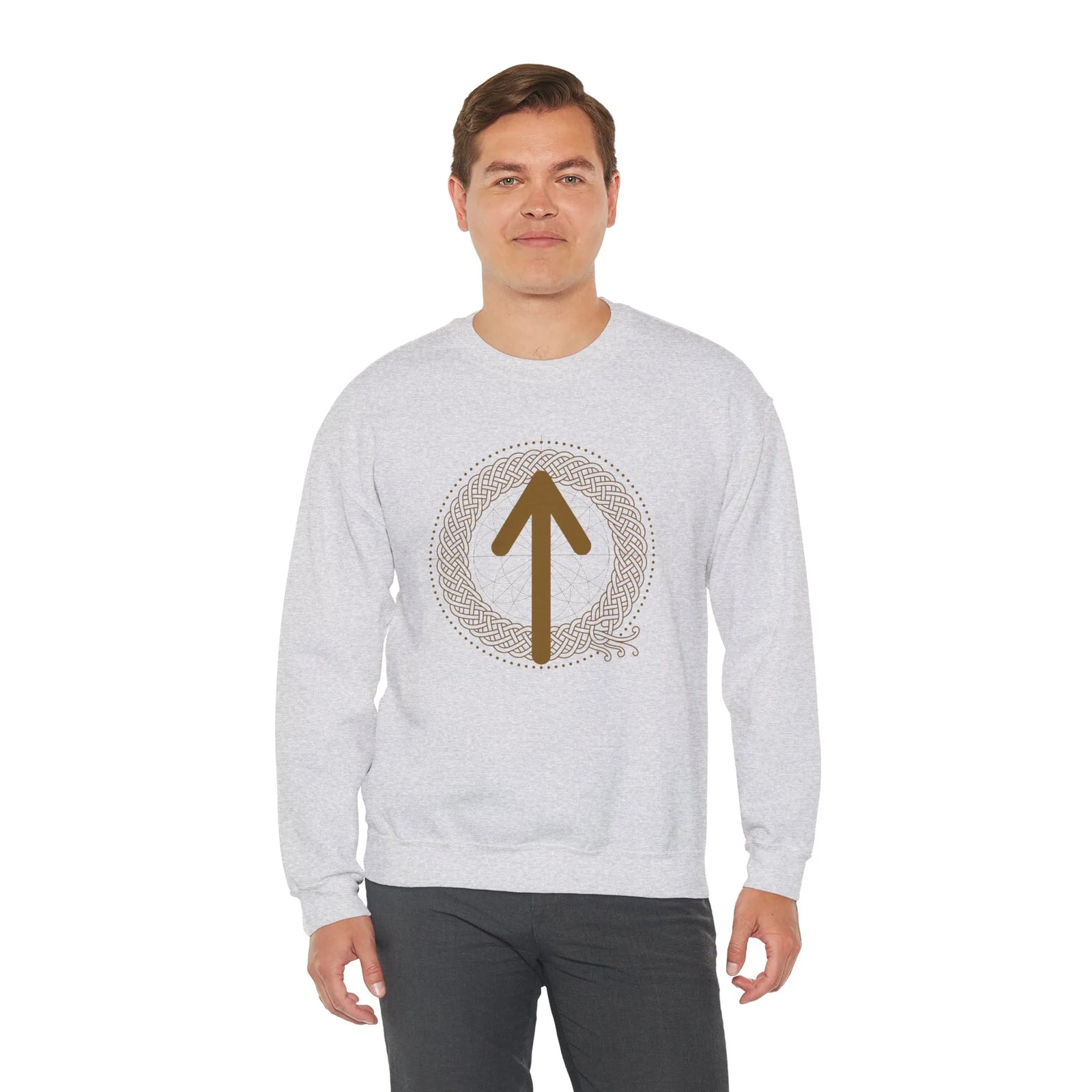 Tiwaz Rune Justice Sweatshirt - Heavy Blend Cotton-Poly Crewneck - Unisex White