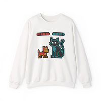 Pixel Gaming Dogs Boss Fight Sweatshirt - Heavy Blend Fleece Crewneck - Unisex White