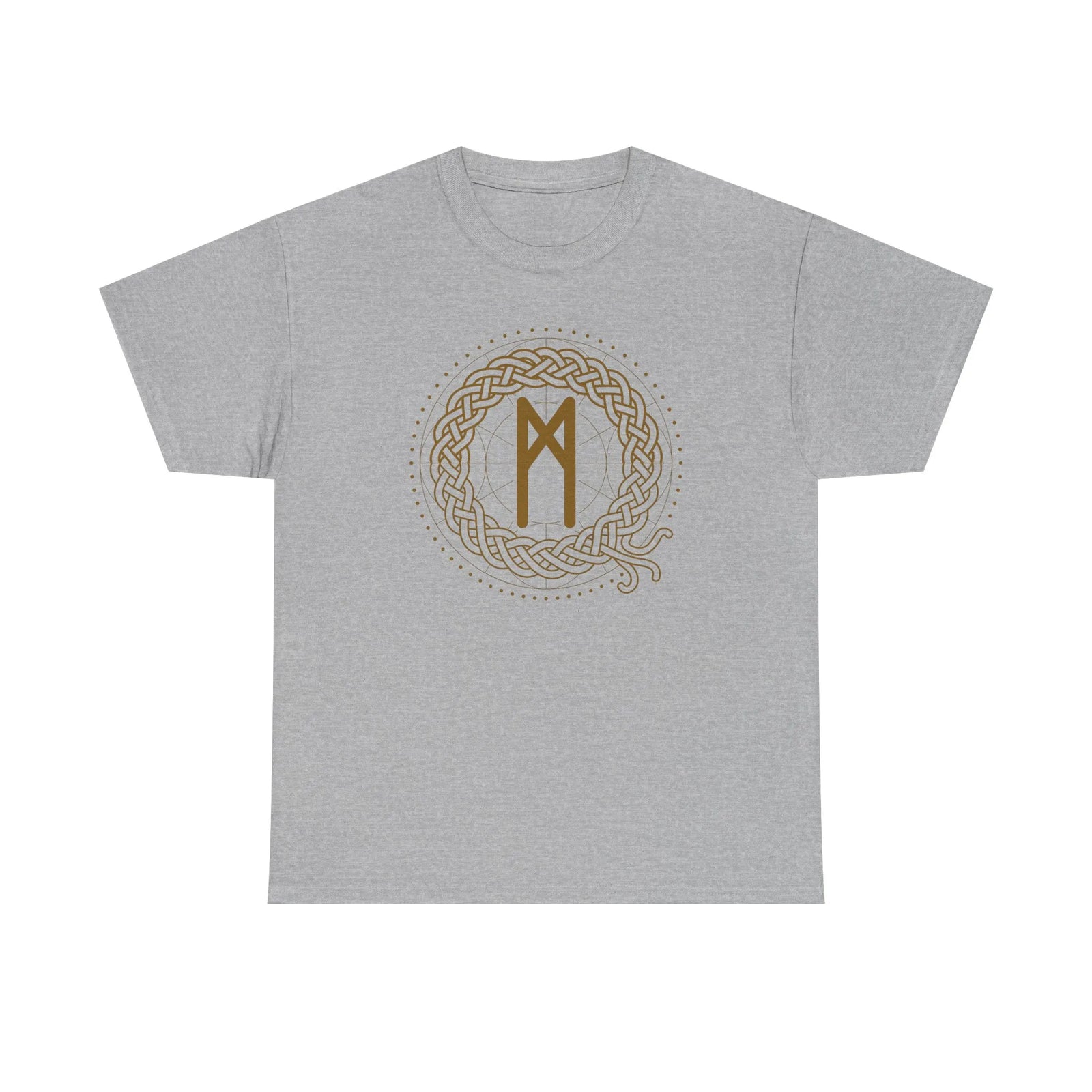 Mannaz Rune Humanity Graphic T-Shirt - Heavy Cotton Classic Fit Tee - Unisex White