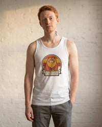 Persian Cat Retro Sunset Tank Top - Soft Cotton Jersey Retail Fit - Unisex Athletic Heather