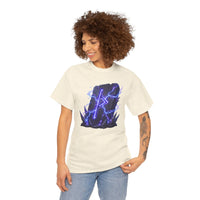 Thurisaz Rune Lightning Graphic T-Shirt - Heavy Cotton Classic Fit Tee - Unisex White