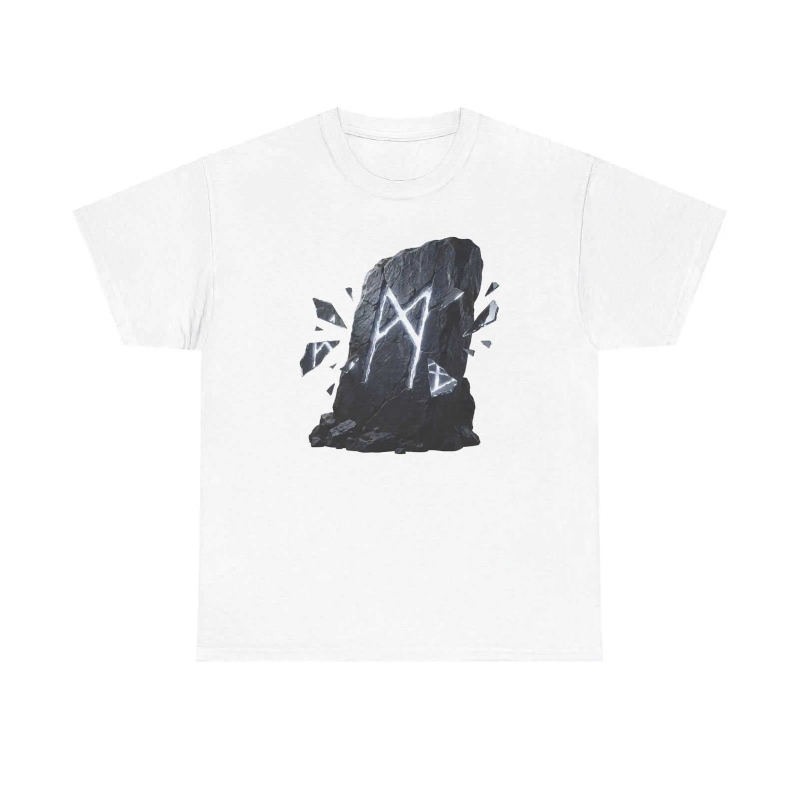 Mannaz Rune Humanity T-Shirt - Heavy Cotton Classic Fit Tee - Unisex White