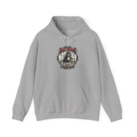 Skull Throne Rocker Dogs Graphic Hoodie - Heavy Blend Fleece Pullover - Unisex White