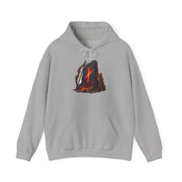 Nauthiz Rune Need-Fire Graphic Hoodie - Soft Cotton Blend Pullover - Unisex White