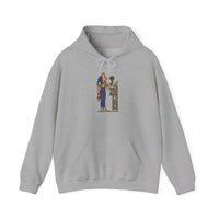 Bastet Egyptian Cat Pharaoh Hoodie - Soft Heavy Blend Fleece Pullover - Unisex White