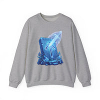 Tiwaz Rune Sword Graphic Sweatshirt - Heavy Blend Crewneck Fit - Unisex White