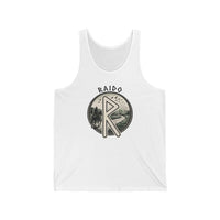 Raido Rune Journey Graphic Tank Top - Soft Combed Cotton Jersey Fit - Unisex Athletic Heather