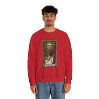 The Sun Tarot Card Sweatshirt - Heavy Blend Fleece Crewneck - Unisex White