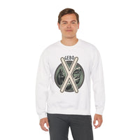 Gebo Rune Gift Cycle Graphic Sweatshirt - Heavyweight Cotton Blend Crewneck - Unisex White