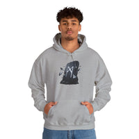 Mannaz Rune Humanity Reflection Hoodie - Heavyweight Fleece Pullover - Unisex White