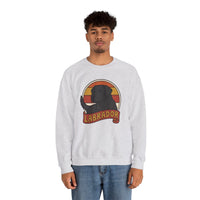 Labrador Retro 70s Sunset Sweatshirt - Heavy Blend Fleece Crewneck - Unisex White