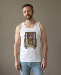 Justice Tarot Card Tank Top - Lightweight Combed Cotton Retail Fit - Unisex Athletic Heather