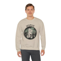 Wunjo Rune Joy Celebration Sweatshirt - Heavy Blend Cotton Poly Crewneck - Unisex White